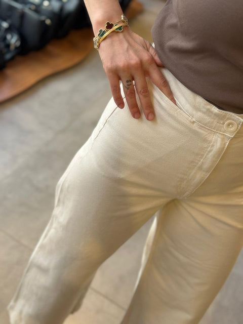 Wide Leg Jean Krem