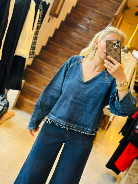 Wide Leg Jean Lacivert