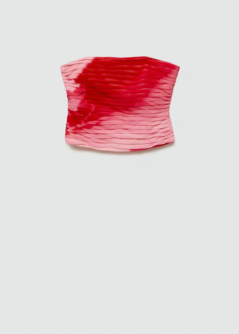 Pembe Kırmızı Straplez Top