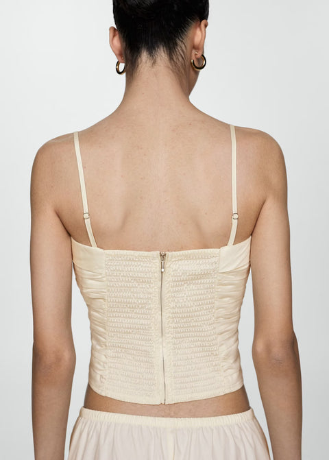 Pilise Detaylı Crop Top