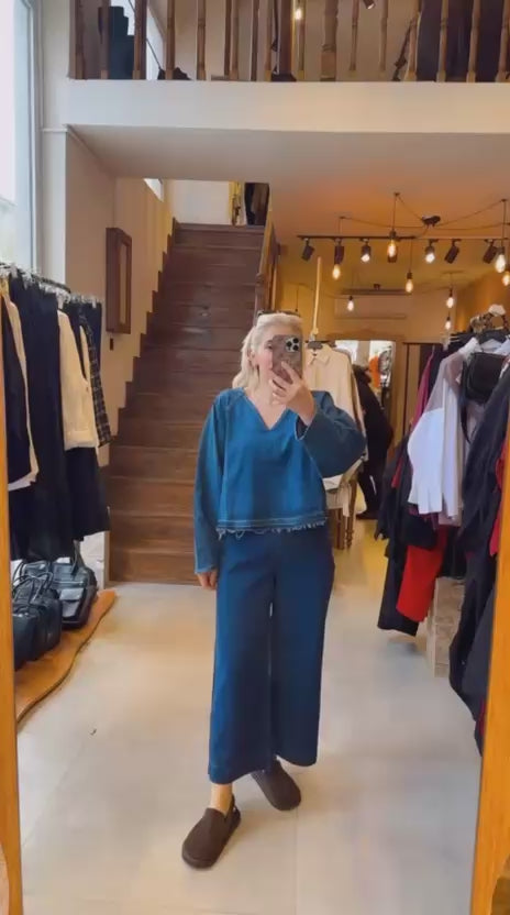 Wide Leg Jean Lacivert