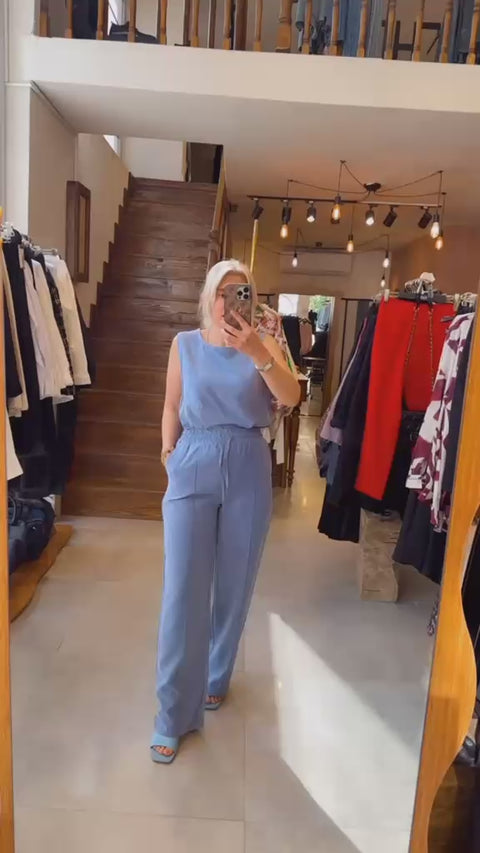 Tencel Kumaş Kolsuz Bluz