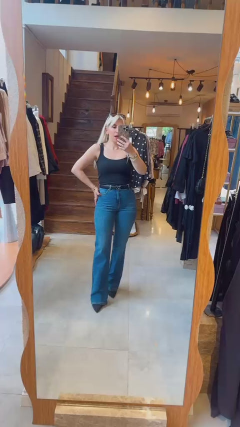 Flare Yüksek Bel Kot Pantolon