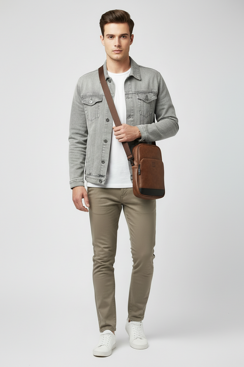 Premium Leather Look Crossbody Chest and Shoulder Bag