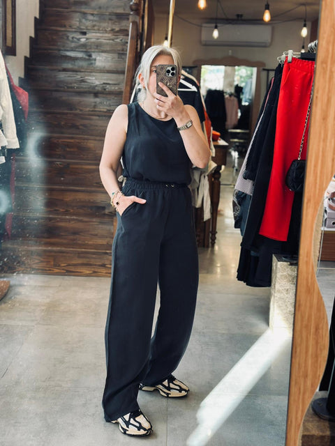 Tencel Kumaş Kolsuz Bluz