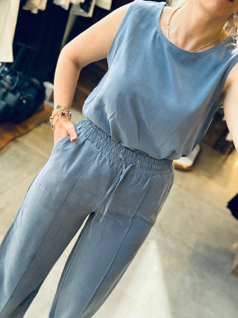 Tencel Kumaş Kolsuz Bluz