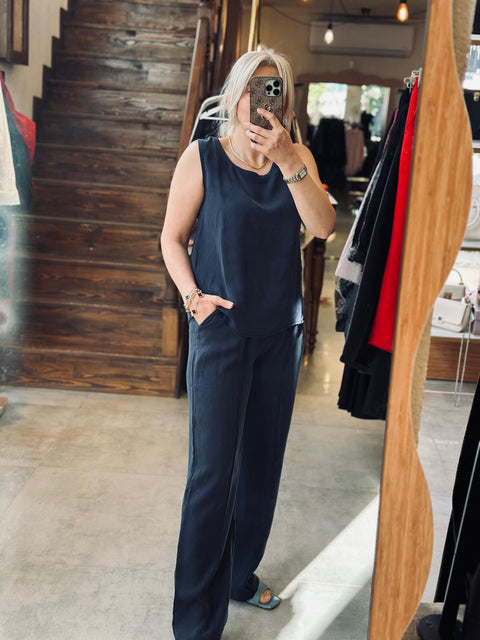 Tencel Kumaş Kolsuz Bluz