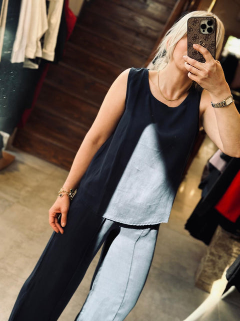 Tencel Kumaş Kolsuz Bluz