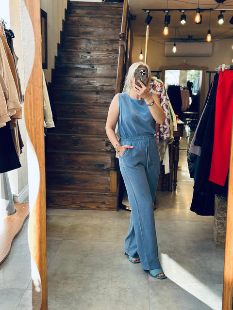 Tencel Kumaş Kolsuz Bluz